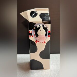 Russ Yellow Label Ceramic Piece carton shape pitcher